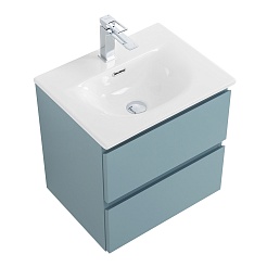 BelBagno Тумба с раковиной Kraft 39-50 подвесная Голубой матовый с раковиной BB-8099-3-50 – фотография-7